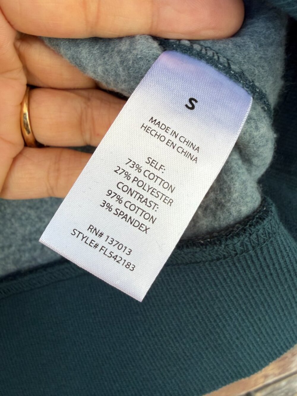 Wildfox Mon Ami Heart Sommers Sweatshirt Teal S NWT - Picture 6 of 11